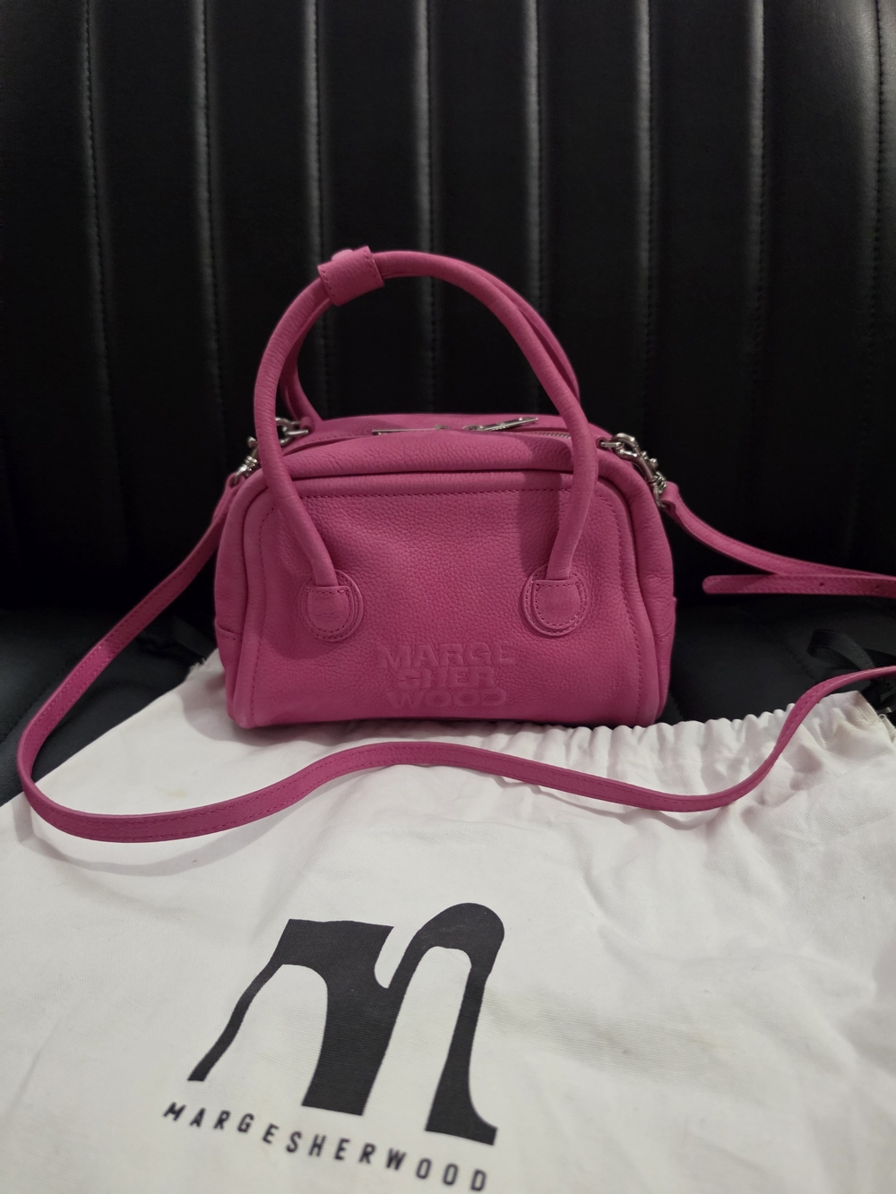 Marge Sherwood Soft Tote Mini - Fuchsia Nubuck Leather